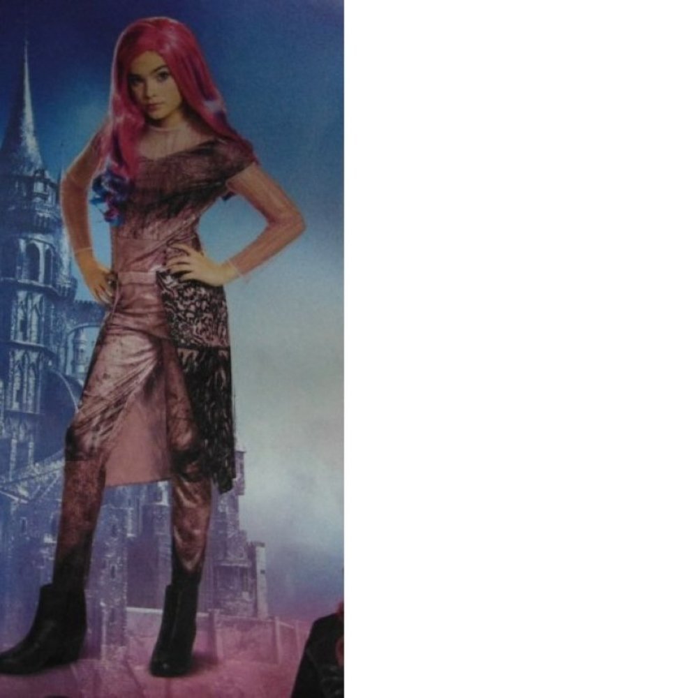 Descendants Audrey Halloween Costume 10/12 Pink Jumpsuit Girls Disney - Picture 2 of 6